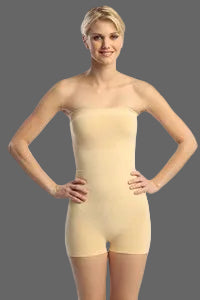 Strapless Bodycon Romper, Stretchy Fitted Short Jumpsuit, Black