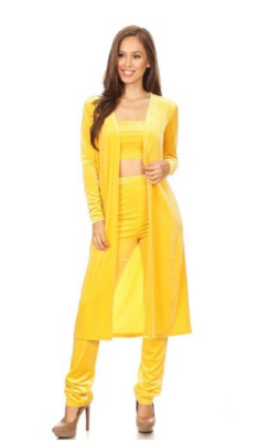 Yellow 3 PCs 95% polyester 5 spandex