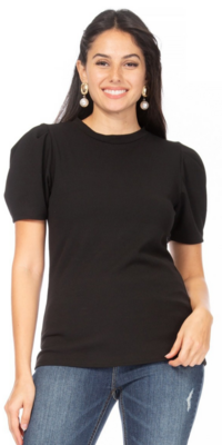 Blusa negra sólida con 95 por siete poliéster 5% expande