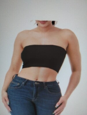 Straple tuve top sólido basic and black 98% poliéster 8%