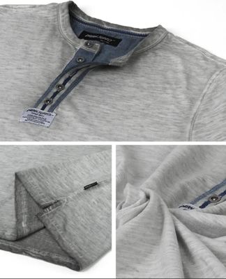 MEN'S V-NECK T-SHIRT. in BLACK / CHARCOAL