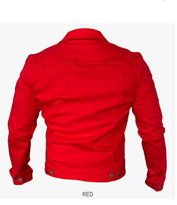 casual jacket in red jean beautiful casual jean jacket for men in different colo
