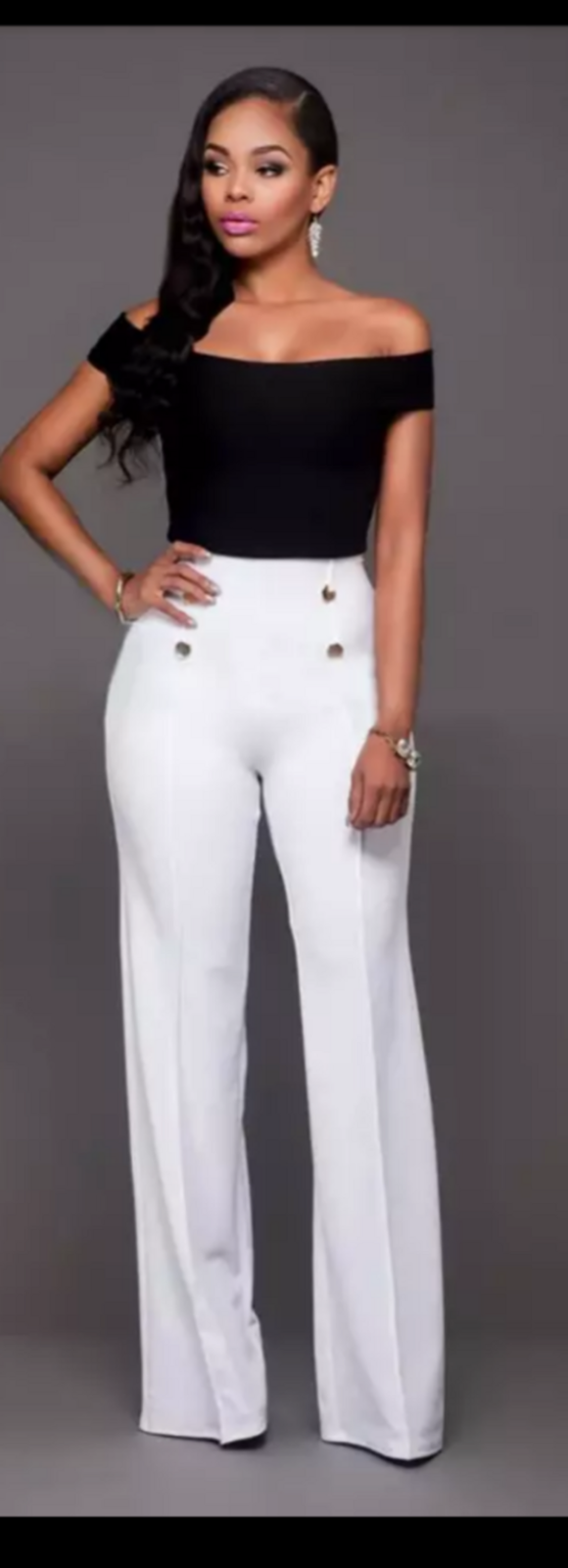 casual white palace pants marks the softness and delicacy in white