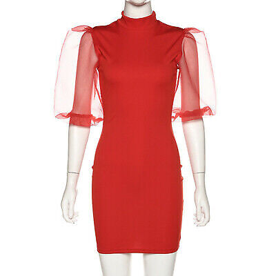 Dress.BEAUTIFUL TRANSPARENT IN RED