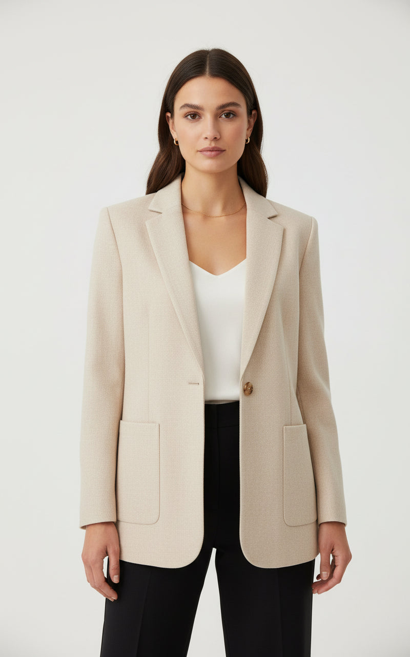 Formal wear blazer in combination with yes but on the sides 4.