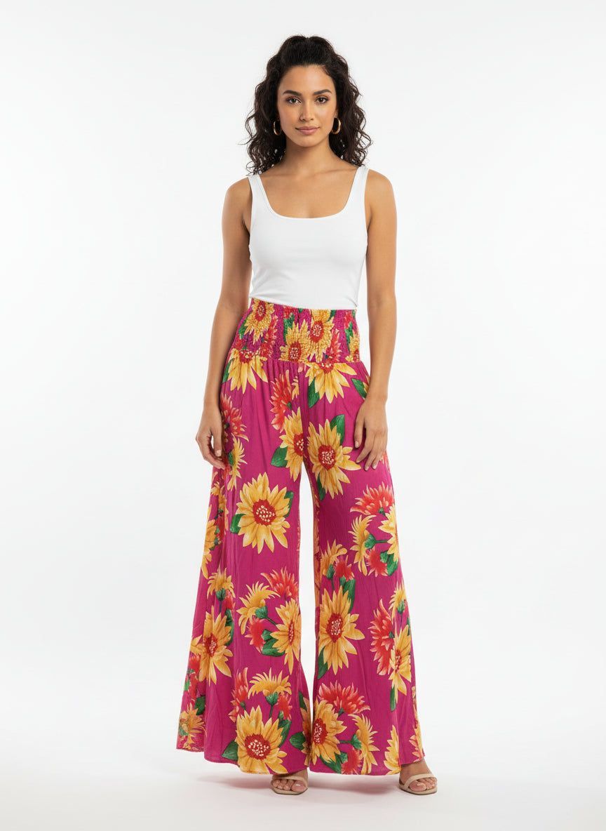 Palace trousers in floral fabric