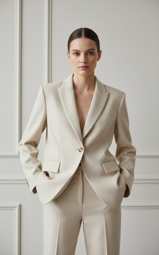 Formal wear blazer in combination with yes but on the sides 4.