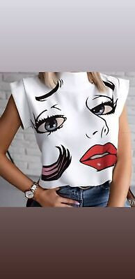 blouse white a beautiful sensual lips design