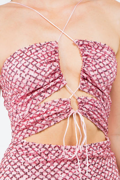 MINI DRESS Silver/Black.