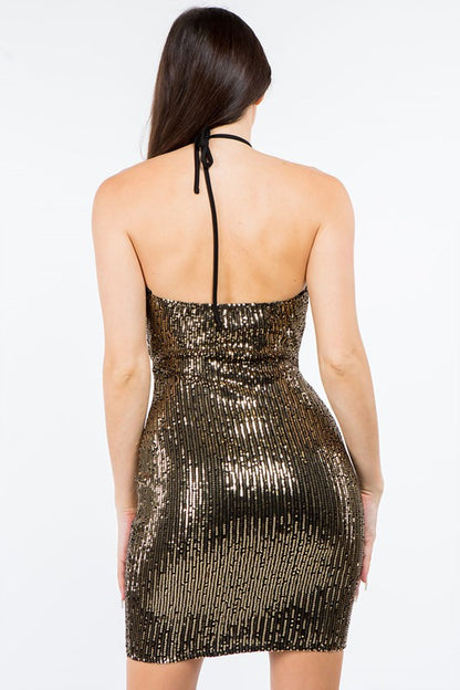 MINI DRESS Silver/Black.