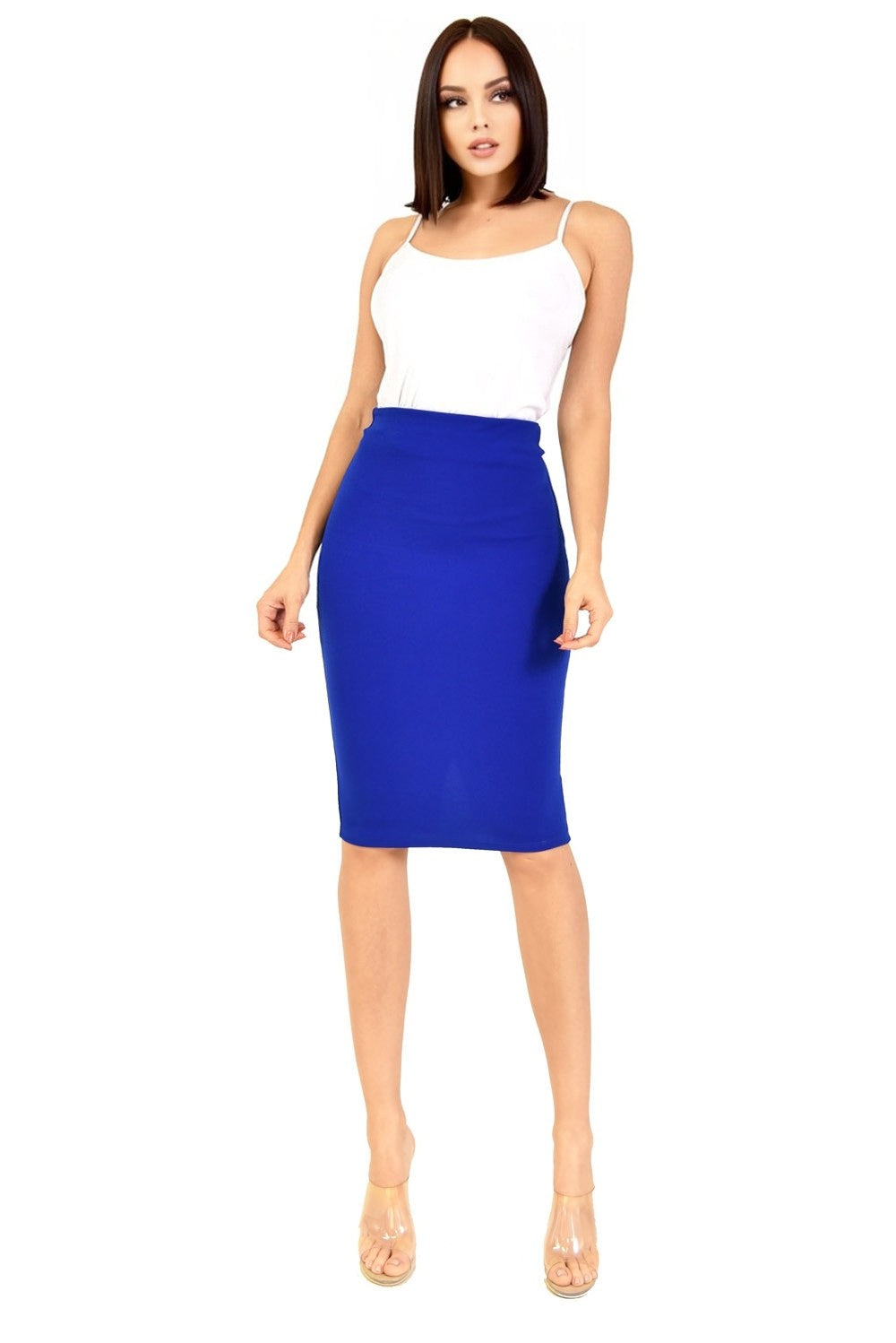 Solid Knee Length Pencil Skirt GS1234-S