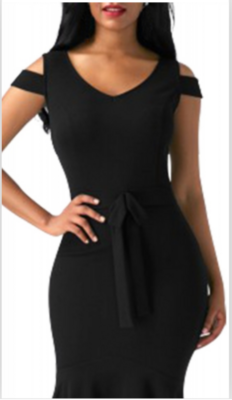 Dress Elegant decoster only in black