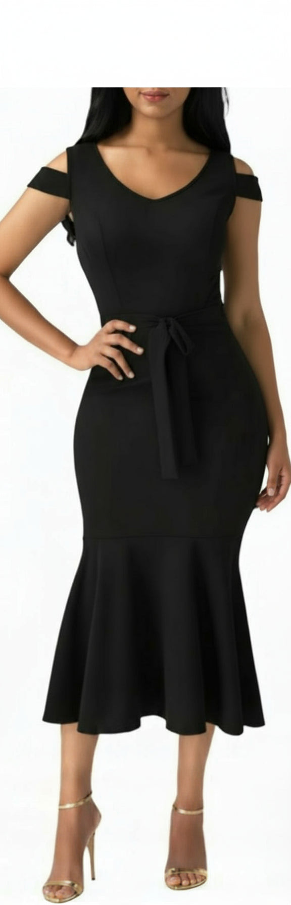 Dress Elegant decoster only in black