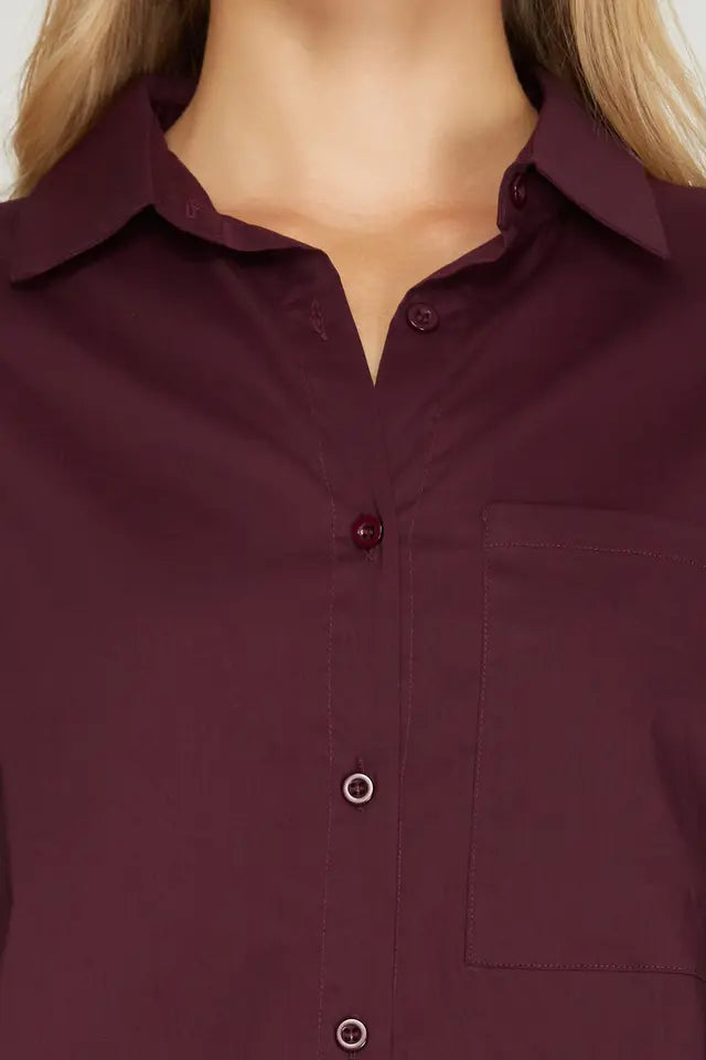 LONG SLEEVE WOVEN BUTTON DOWN SHIRT