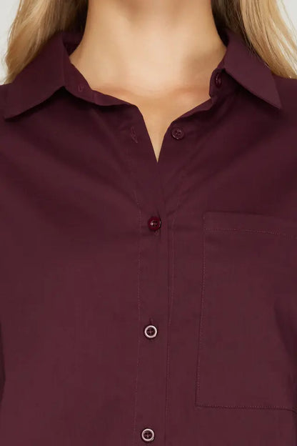 LONG SLEEVE WOVEN BUTTON DOWN SHIRT