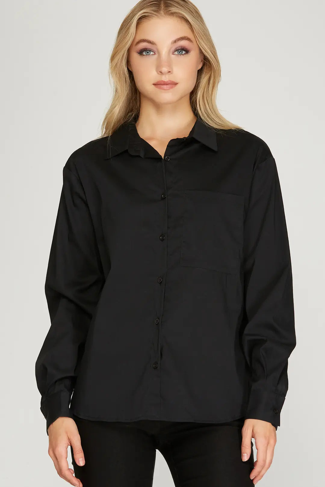 LONG SLEEVE WOVEN BUTTON DOWN SHIRT