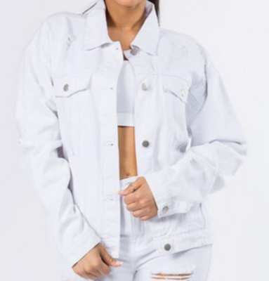 jackets white with colored design