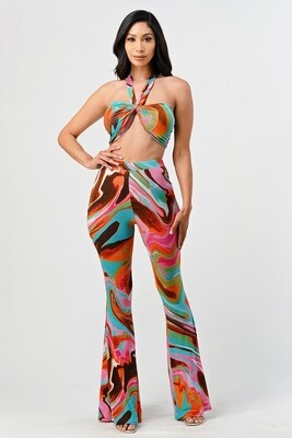 Conjunto de dos piezas se tube top  con pantalón