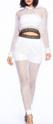 SET Two-piece in two colors: WHITE and black mesh fine.