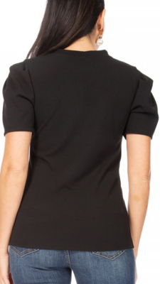 Blusa negra sólida con 95 por siete poliéster 5% expande