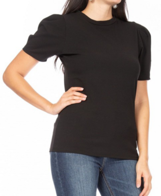 Blusa negra sólida con 95 por siete poliéster 5% expande