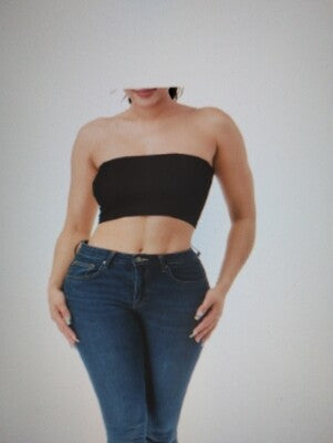 Straple tuve top sólido basic and black  98% poliéster 8%