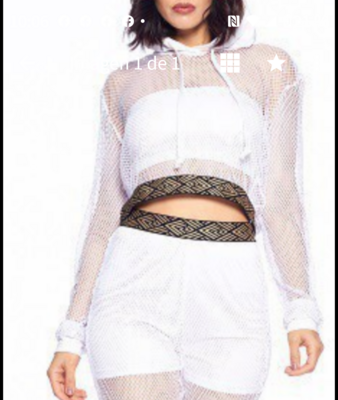 SET Two-piece in two colors: WHITE and black mesh fine.