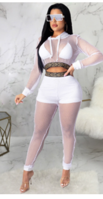 SET Two-piece in two colors: WHITE and black mesh fine.