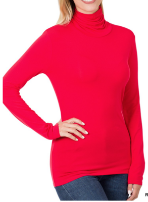 rib turle nect top This toronnet blouse comes in red and black NEW LONG SLEEVE TURTLE NECK RAYON JERSEY  SPANDEX TOP 95% RAYON 5% SPANDEX  size small mediumlar extralarge