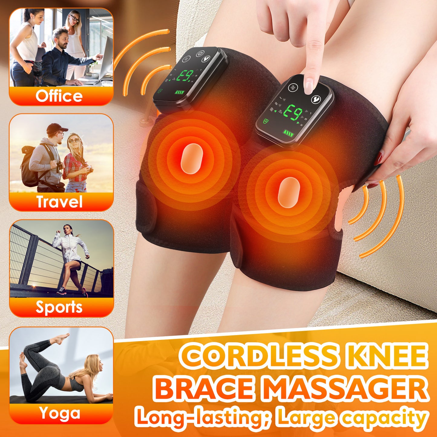 Cross-border Electric Heating Knee Pads, Intelligent Vibration Heating Old Cold Leg Shoulder Pads Massager, Hot Compress Physiotherapy Massager