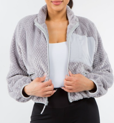 JACKET TEDDY BEAR STYLE CROPPED .