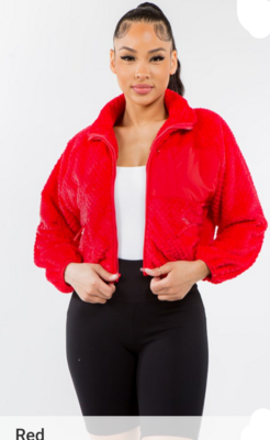 JACKET TEDDY BEAR STYLE CROPPED .