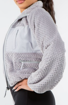 JACKET TEDDY BEAR STYLE CROPPED .