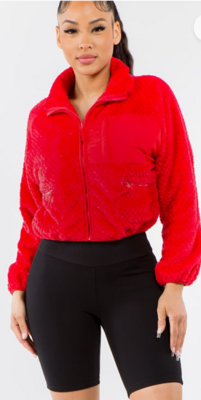 JACKET TEDDY BEAR STYLE CROPPED .