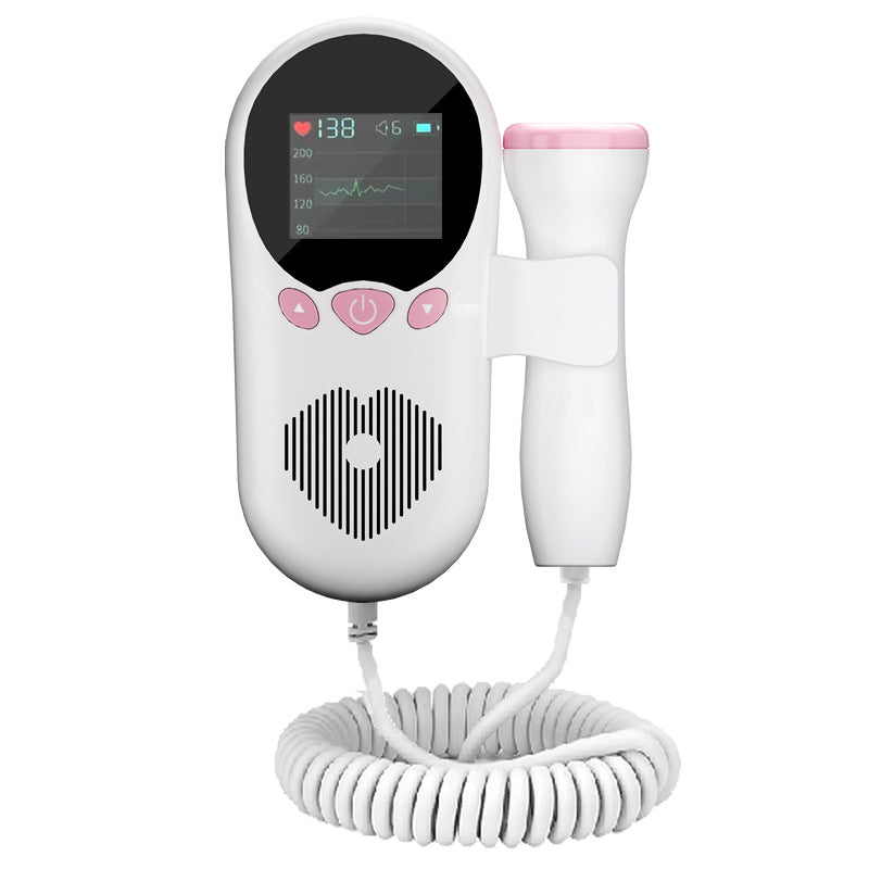 Medidor cardíaco fetal Monitor de frecuencia cardíaca fetal Doppler casero Mujeres embarazadas Escuchar el corazón fetal Inglés Corazón fetal neutro Comercio exterior transfronterizo