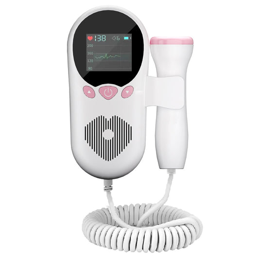 Medidor cardíaco fetal Monitor de frecuencia cardíaca fetal Doppler casero Mujeres embarazadas Escuchar el corazón fetal Inglés Corazón fetal neutro Comercio exterior transfronterizo