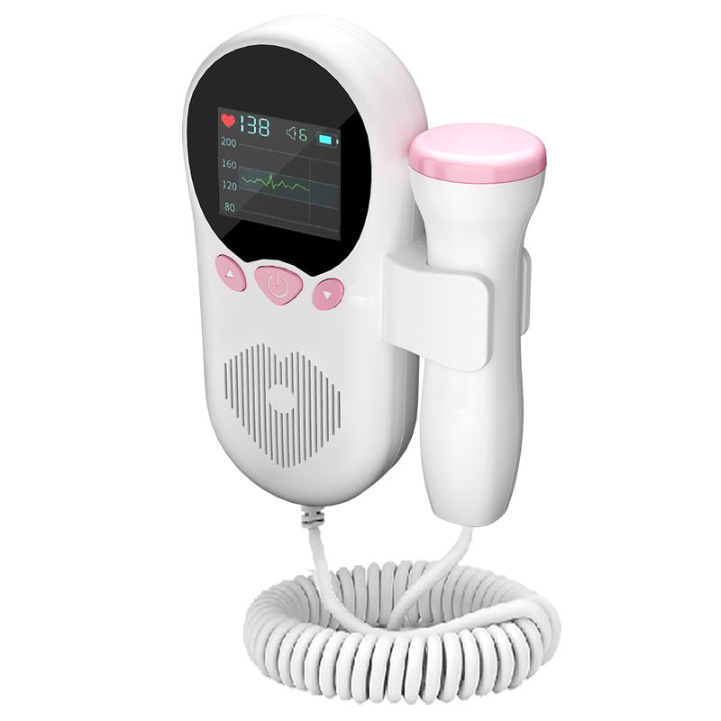 Medidor cardíaco fetal Monitor de frecuencia cardíaca fetal Doppler casero Mujeres embarazadas Escuchar el corazón fetal Inglés Corazón fetal neutro Comercio exterior transfronterizo