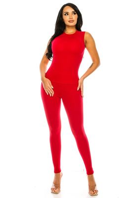 set 2pc legging& top white