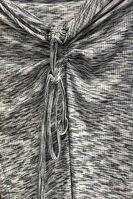 MULTI COLOR CROP TOP AND RUCHED MINI SKIRT SET  IN Gris