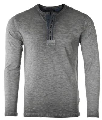 MEN'S V-NECK T-SHIRT. in BLACK / CHARCOAL