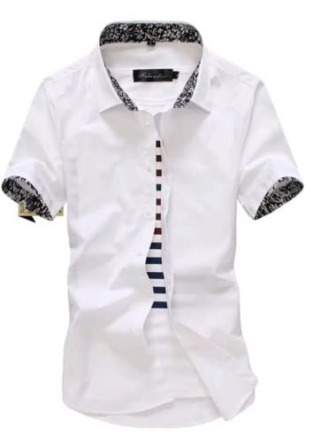 men's casual solid color SHIRT WITH DICE ON THE SLEEVES IN TWO COLORS LIGHT PINK AND WHITE