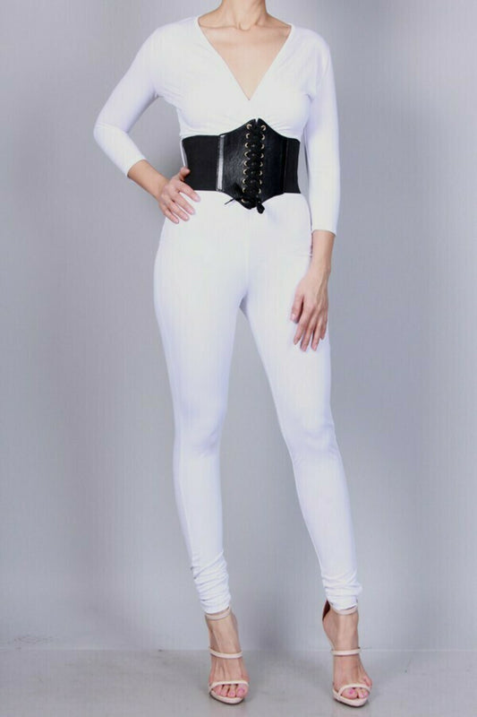 junsu in white with strap on black