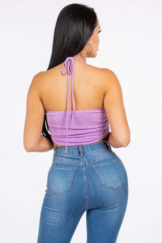 SOLID SLINKY CROP TOP. IN BLACK