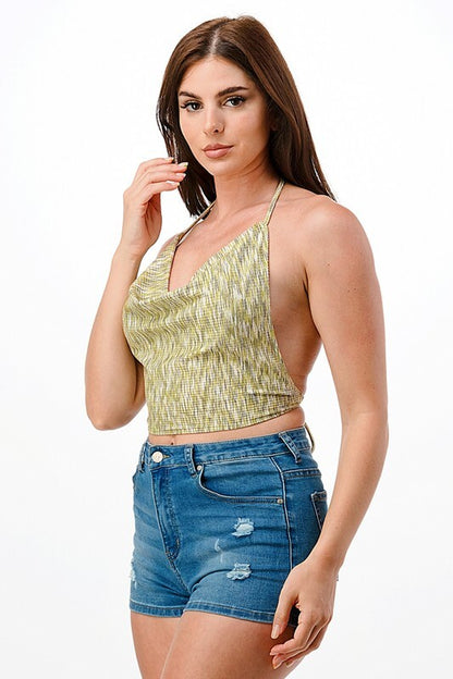 CROP TOP WITH OPEN TIE BACK