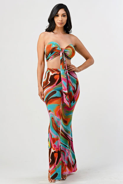 Conjunto de dos piezas se tube top con pantalón