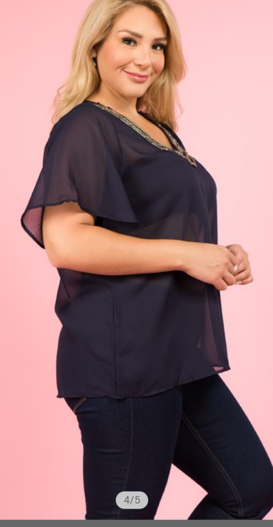 Blouses Backless Loose Chiffon .