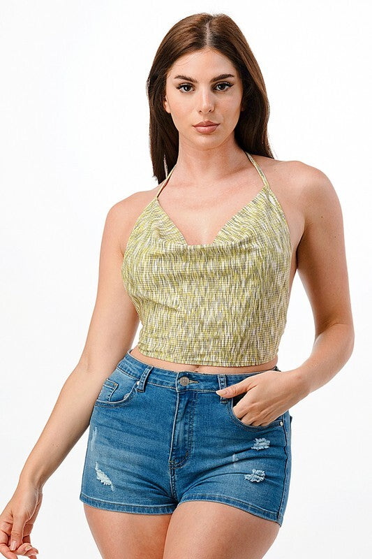 CROP TOP WITH OPEN TIE BACK