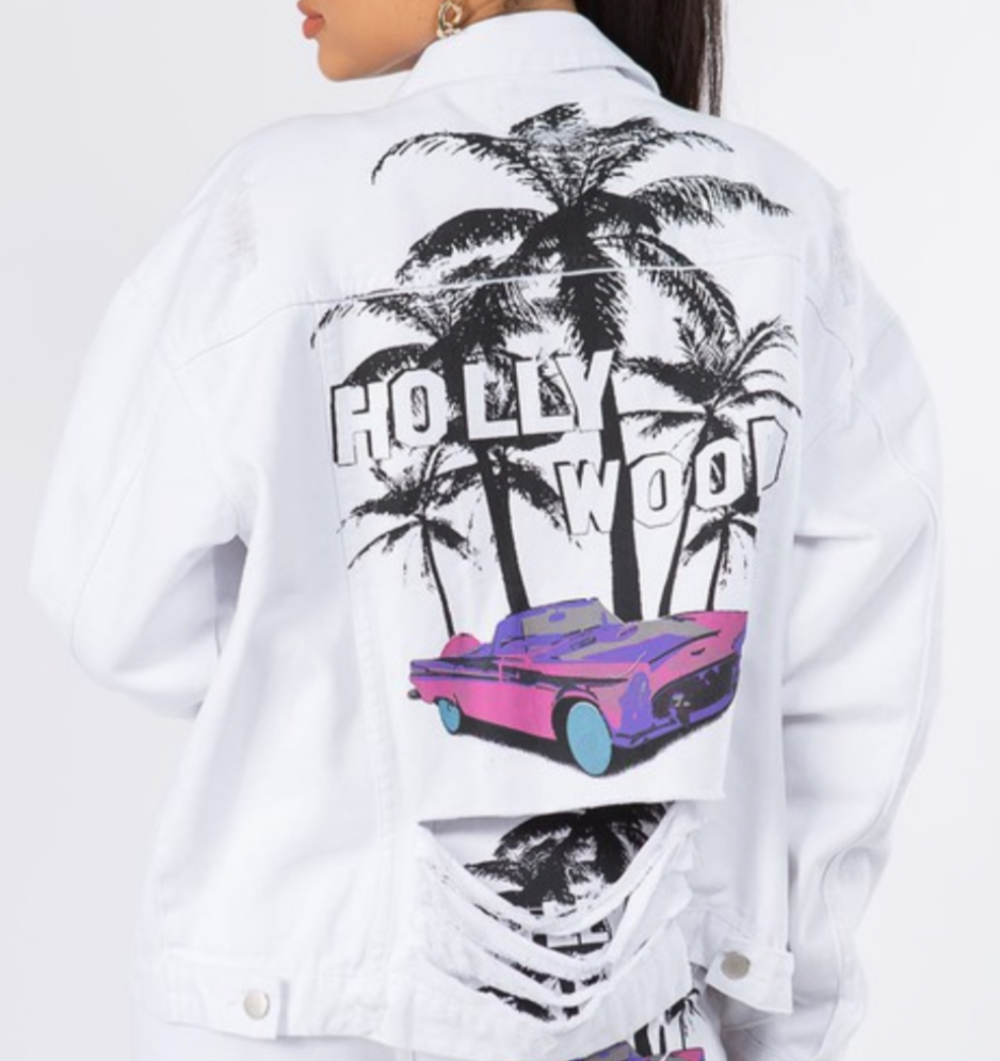 jackets white with colored design