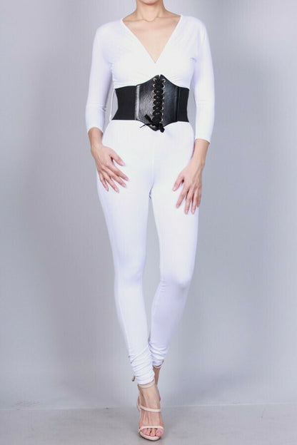 junsu in white with strap on black