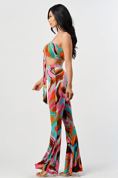 Conjunto de dos piezas se tube top con pantalón